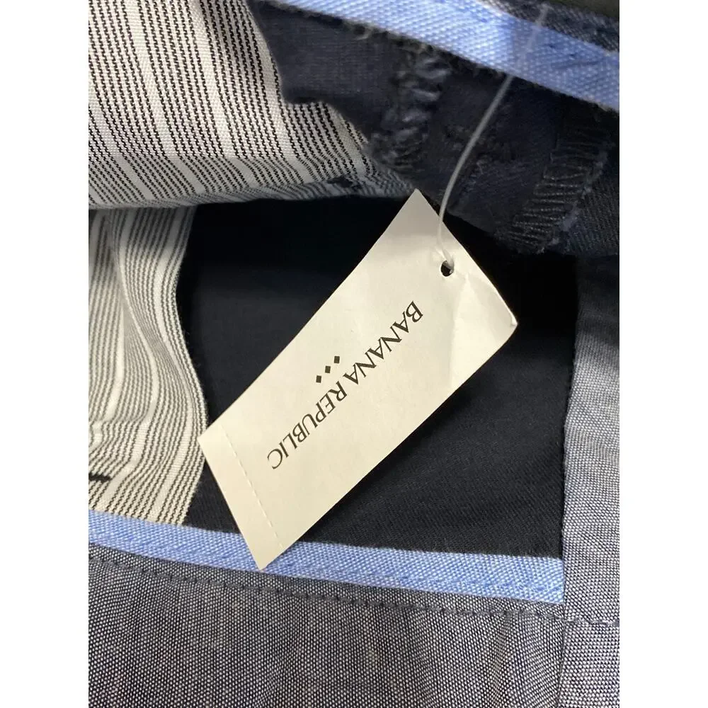 NEW Banana Republic Mason Men's Blue Tapered Chino Khaki Trousers Pants Size 35